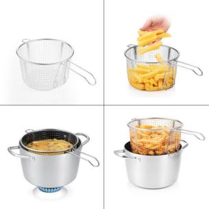 Tescoma - Cestello per frittura universale in acciaio 23 cm linea Grandchef 2