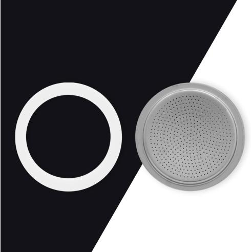 Ricambio Bialetti 4 Tazze: Guarnizione + Piastrina Acciaio