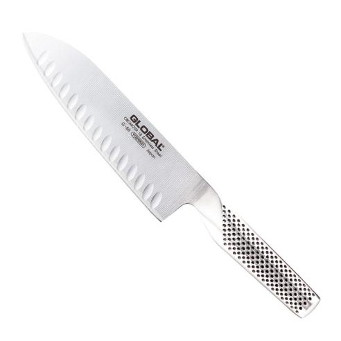 Global - Coltello Santoku con lama alveolata G-80 lama 18 cm