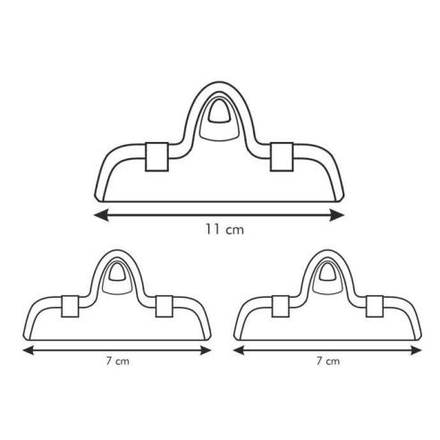 Tescoma - Set 3 Pinze chiudi buste in plastica da 7 e 11 cm linea presto