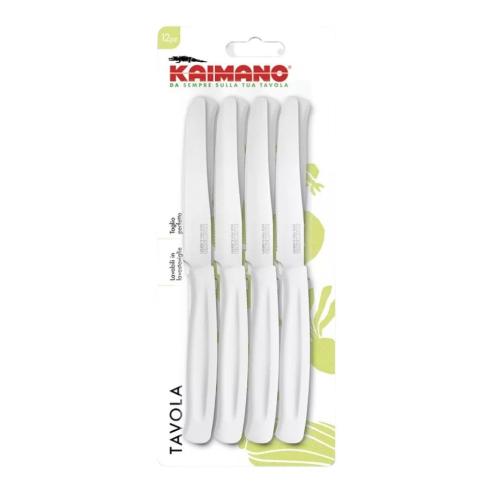 Kaimano - Coltelli da tavola con manico in plastica 12pz bianco