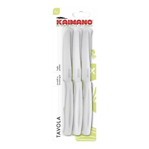 Kaimano - Coltelli da tavola con manico in plastica 6 pz bianco