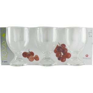 Borgonovo - Set 3 bicchieri vino mughetto in vetro 175 ml 2