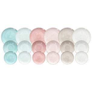 Tognana - Servizio di piatti 18 pezzi in porcellana linea Metropolis Pepper Bamboo