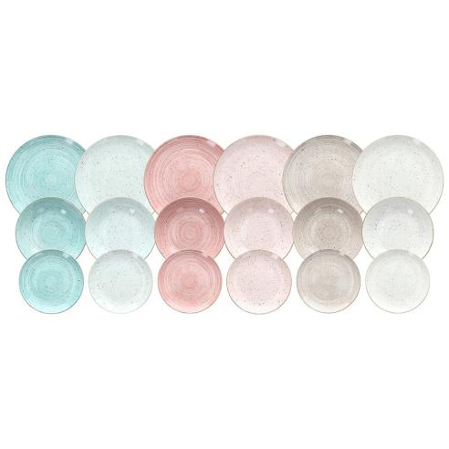 Tognana - Servizio di piatti 18 pezzi in porcellana linea Metropolis Pepper Bamboo