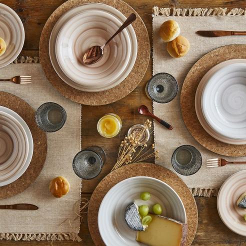 Tognana - Servizio di piatti 18 pezzi in porcellana linea Sabrina Cipria multicolor