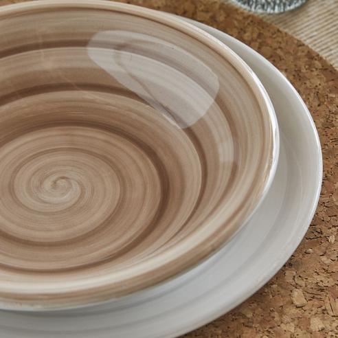 Tognana - Servizio di piatti 18 pezzi in porcellana linea Sabrina Cipria multicolor