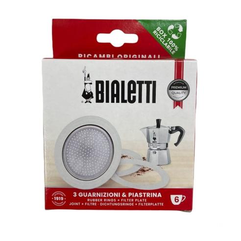 Ricambio Originale Bialetti - Guarnizioni e Piastrina Moka 6 Tazze