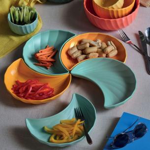 Tognana - Piatto mezzaluna rilievo linea Relief Aruba giallo 23 cm 2