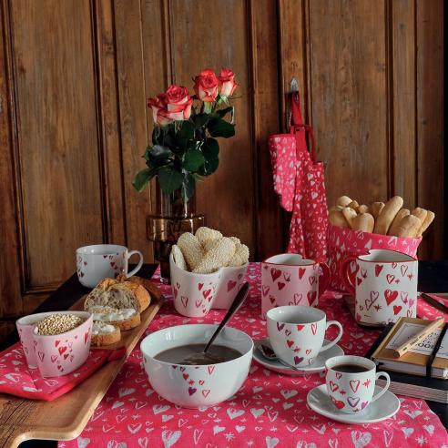 Tognana - Tazza da colazione in porcellana linea Relief Amore 480 ml bianca