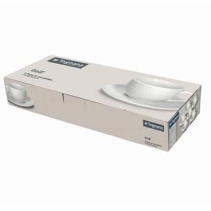 Tognana - Set 6 Tazze da tè con piattino in porcellana bianca linea linea Golf 2