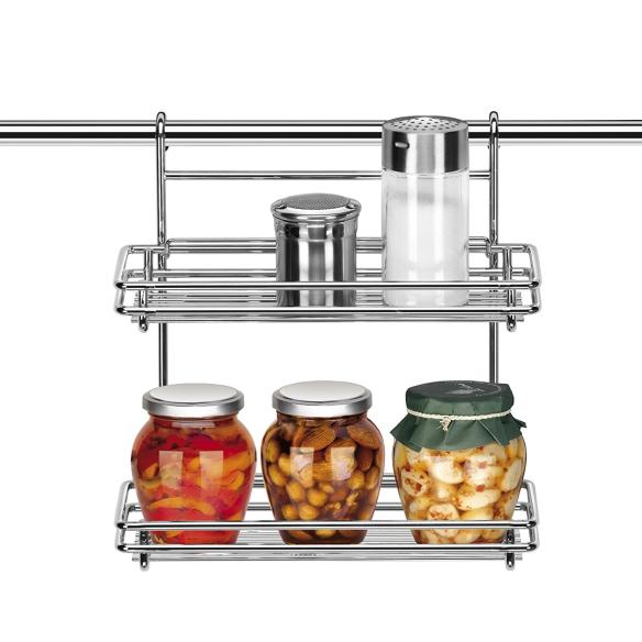 Tescoma - Mensola doppia in acciaio cromato linea monti 26x16 cm