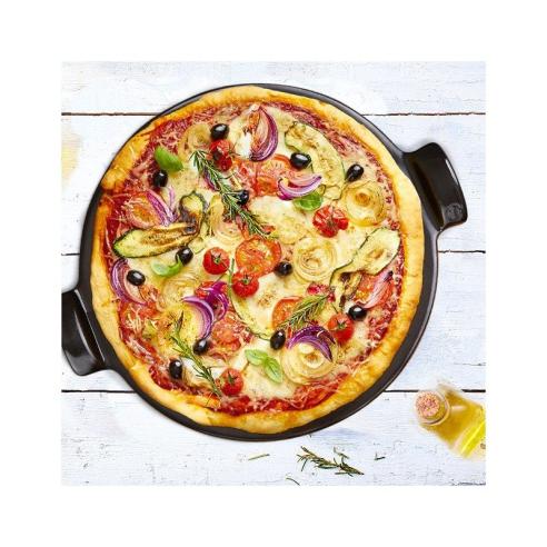 Emile henry - Pietra refrattaria per pizza fondo liscio 36 cm nera