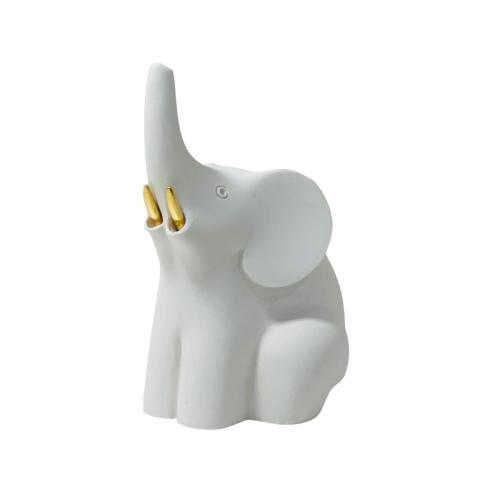 Bongelli Preziosi - Statua Elefante in marmorino 10 cm bianco