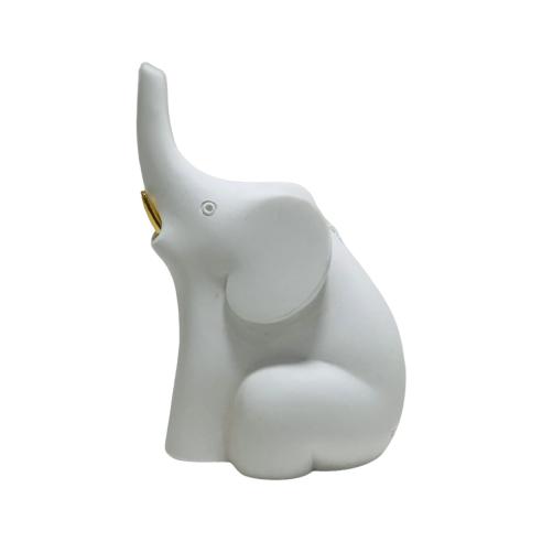 Bongelli Preziosi - Statua Elefante in marmorino 10 cm bianco