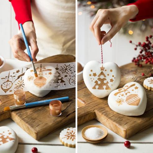 Decora - Stampo antiaderente 6 formine cuori linea rose gold