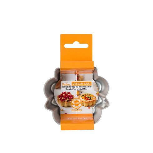 Decora - Stampo crostata antiaderente fondo rimovibile Design Tart 8 cm