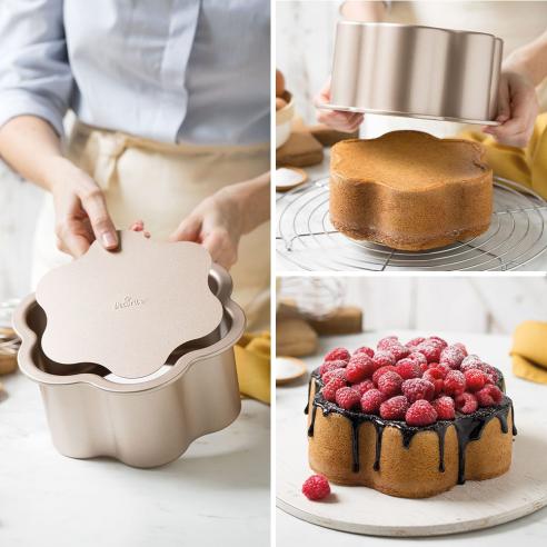 Decora - Stampo antiaderente angel food fiore linea rose gold 22 cm