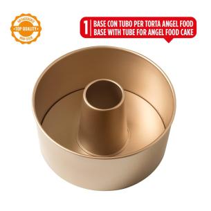 Decora - Stampo ciambella antiaderente chiffon cake linea rose gold  20.5 cm 2