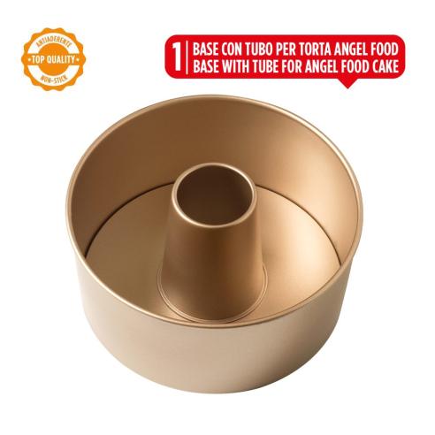 Decora - Stampo ciambella antiaderente chiffon cake linea rose gold  20.5 cm
