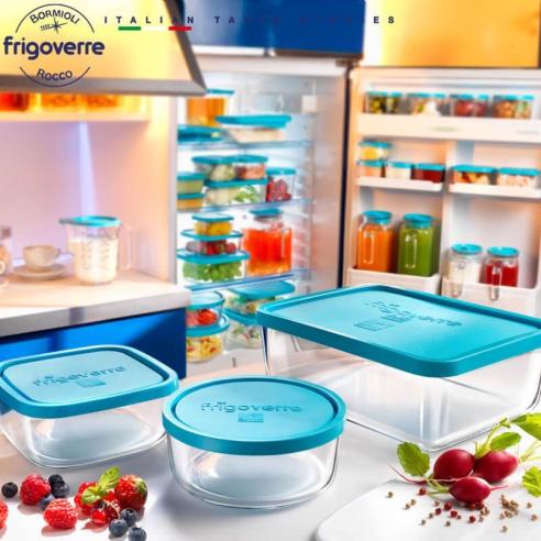 Bormioli - Contenitore frigoverre tondo in vetro con coperchio 15 cm