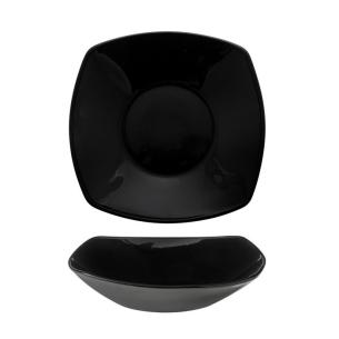 Bormioli - Piatto fondo quadrato in vetro temperato linea eclissi nero 21 cm 2