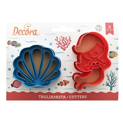 Decora - Tagliapasta per biscotti sirena e conchiglia