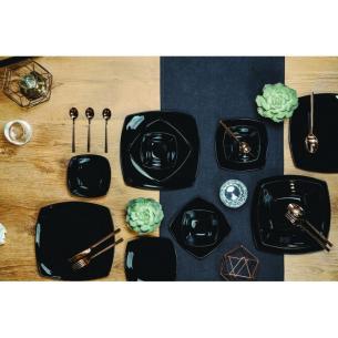 Bormioli - Insalatiera quadra in vetro temperato linea eclissi nero 22 cm 2