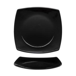Bormioli - Piatto piano quadrato in vetro temperato linea eclissi nero 27 cm 2
