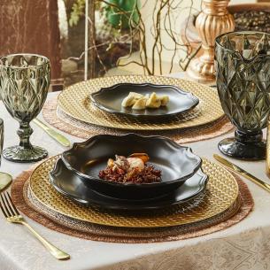 Tognana - Servizi di piatti in porcellana da 12 pezzi linea Cecile nero 2