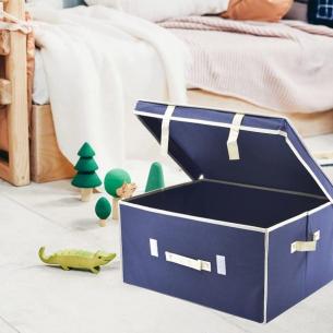 Scatola porta biancheria Ordinotta blu in TNT rettangolare 40x33 cm 2