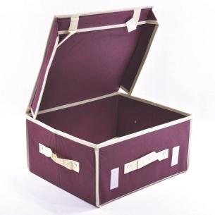 Scatola porta biancheria Ordinotta bordeaux in TNT rettangolare 48x36 cm