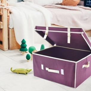 Scatola porta biancheria Ordinotta bordeaux in TNT rettangolare 50x40x25 cm 2