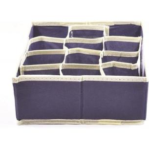 Scatola organizer 12 scomparti Precisotto in tessuto TNT 32x22x9 cm blu 2