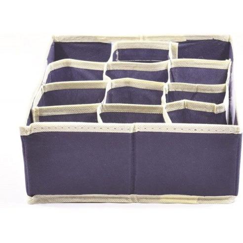 Scatola organizer 12 scomparti Precisotto in tessuto TNT 32x22x9 cm blu