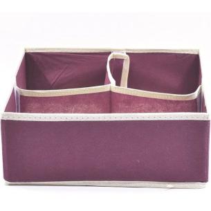 Scatola organizer 3 posti Precisotto in tessuto TNT 28x28x11 cm bordeaux 2