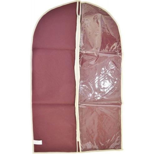 Appendotto custodia porta abiti corti in tessuto TNT con finestra 60x100 cm bordeaux