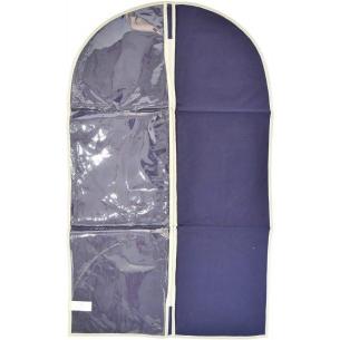 Appendotto custodia porta abiti corti in tessuto TNT con finestra 60x100 cm blu 2
