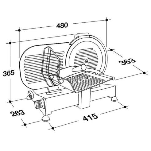 RGV - Affettatrice domestica elettrica Vintage lama 250 mm black