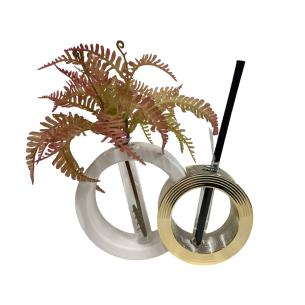 Bongelli Preziosi - Vaso profumatore double wedding bianco e oro 15x10 cm 2