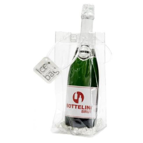 ICEBAG - Sacchetto raffredda bottiglie in PVC riutilizzabile trasparente25 cm