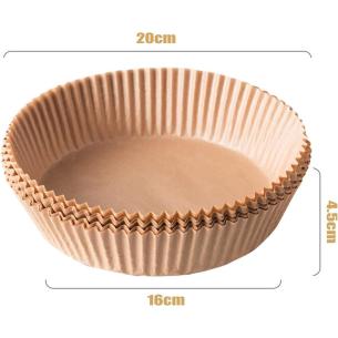Movida - Carta forno tonda per friggitrice ad aria 50 pezzi biodegradabile da 20 cm 2