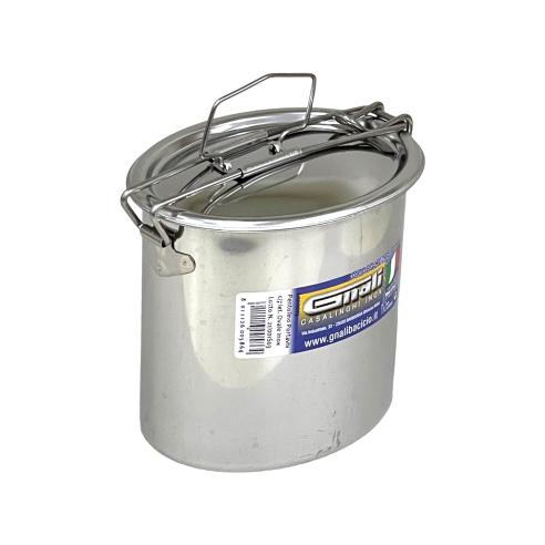Gnali - Portavivande ovale con pietanziera in acciaio inox 12x8 cm
