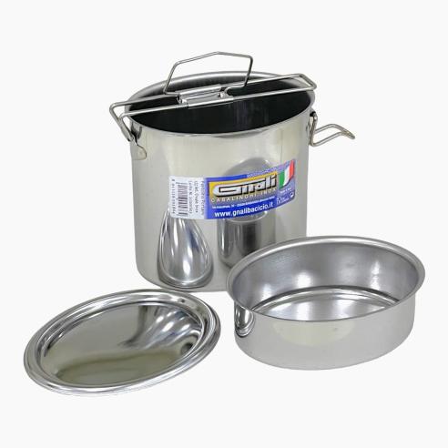 Gnali - Portavivande ovale con pietanziera in acciaio inox 12x8 cm