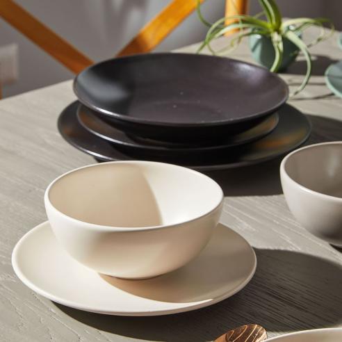 Tognana - Piatto dessert in gres porcellanato linea Ritual crema da 20 cm