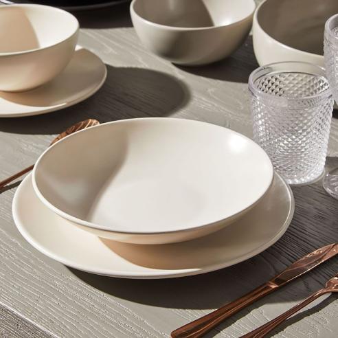 Tognana - Piatto fondo in gres porcellanato linea Ritual crema da 22 cm