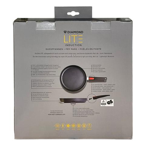 Woll - Set 2 Padelle basse antiaderente in alluminio forgiato Diamond lite a induzione manico rimovibile 24 e 28 cm