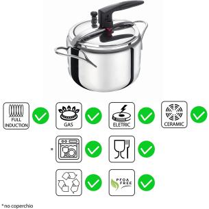 Aeternum - Pentola a pressione in acciaio inox adatta per induzione La Divina 5 litri 2