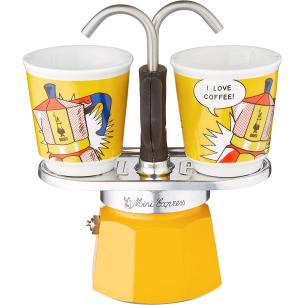 Bialetti - Caffettiera moka set mini express 2 tazze Lichtenstein giallo 2