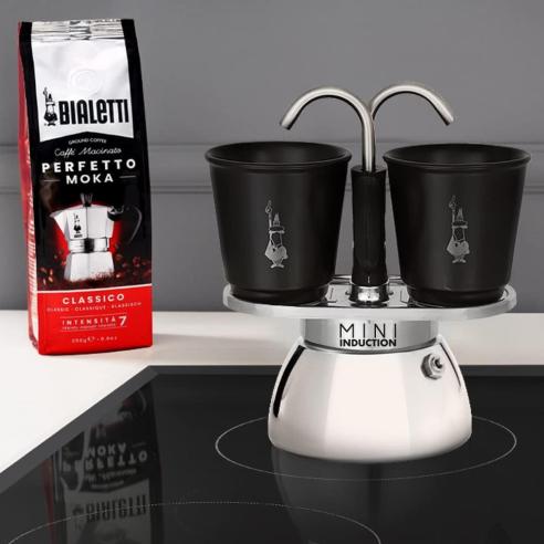 Bialetti - Caffettiera moka set mini express induction 2 tazze nera